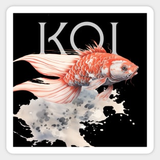 Koi Pond: Calming Koi Fish on a Dark Background Sticker